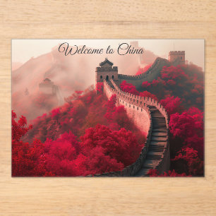“Welcome to China” Acrylic Invitation Great Wall 