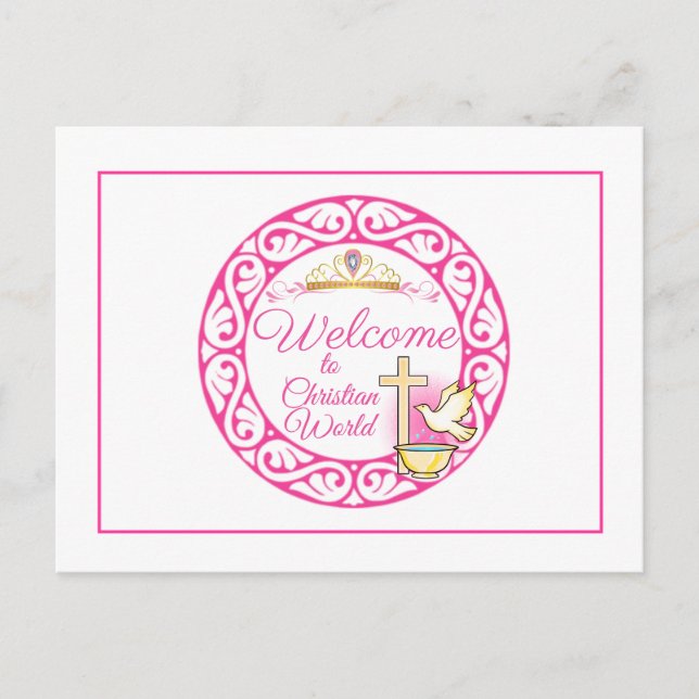 Welcome to Christian World Postcard (Front)