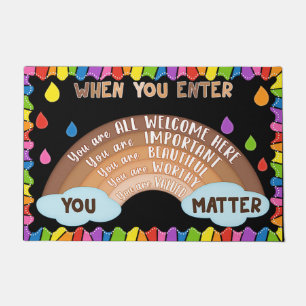 Welcome To Classroom Door Mat, Funny Teacher Gifts Doormat