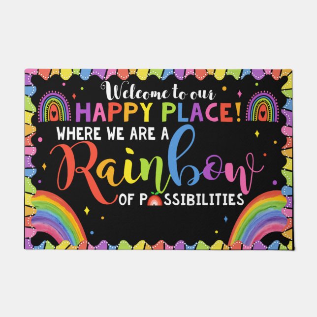 Welcome To Classroom Door Mat, Funny Teacher Gifts Doormat (Front)