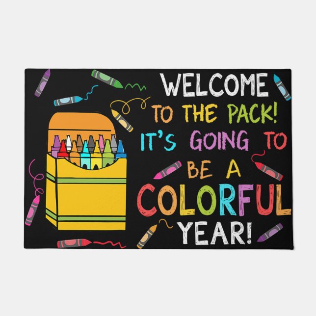 Welcome To Classroom Door Mat, Funny Teacher Gifts Doormat (Front)
