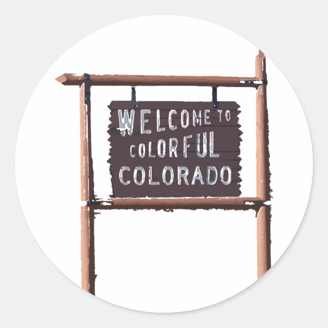 welcome to colourful colorado classic round sticker (Front)