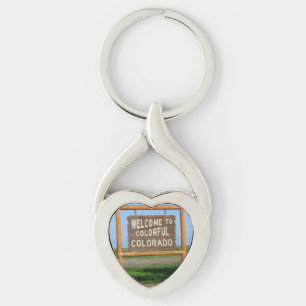 Welcome to Colourful Colorado Heart Key Chain
