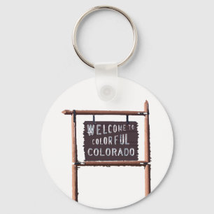 welcome to colourful colorado keychain