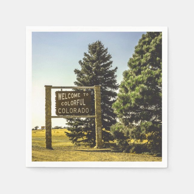 Welcome to Colourful Colorado Napkin (Front)