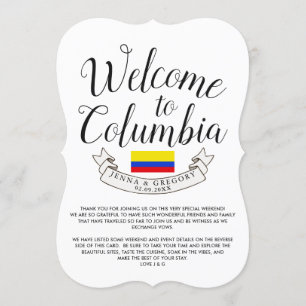 Welcome to Columbia   Destination Wedding Custom Invitation