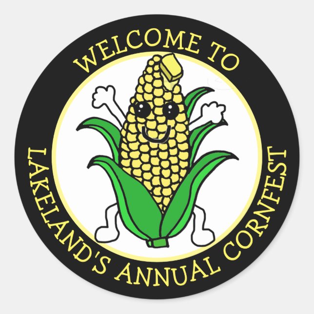 Welcome to Cornfest Personalized  Classic Round Sticker (Front)