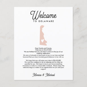 Welcome TO  DELAWARE Letter & Itinerary ANY COLOR