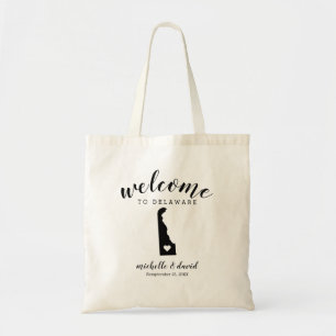 Welcome to Delaware State Silhouette Wedding Tote Bag