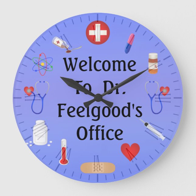 Welcome To Doctor's Office Customizable Clock (Front)