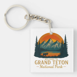 Welcome to Embroidery Grand Teton National USA  Keychain