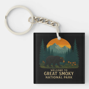 Welcome to Embroidery Great Smoky Mountains Park Keychain