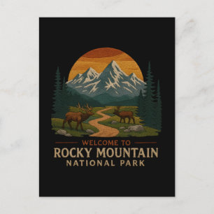 Welcome to Embroidery Rocky Mountain National USA Holiday Postcard