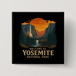 Welcome to Embroidery Yosemite National USA 2 Inch Square Button