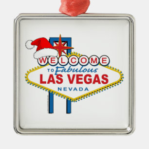 Welcome to Fabulous Las Vegas Christmas Metal Ornament
