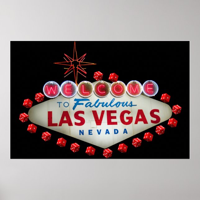 Welcome to Fabulous Las Vegas + Dice Poster (Front)