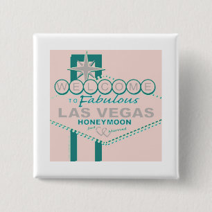 Welcome to Fabulous Las Vegas Honeymoon 2 Inch Square Button