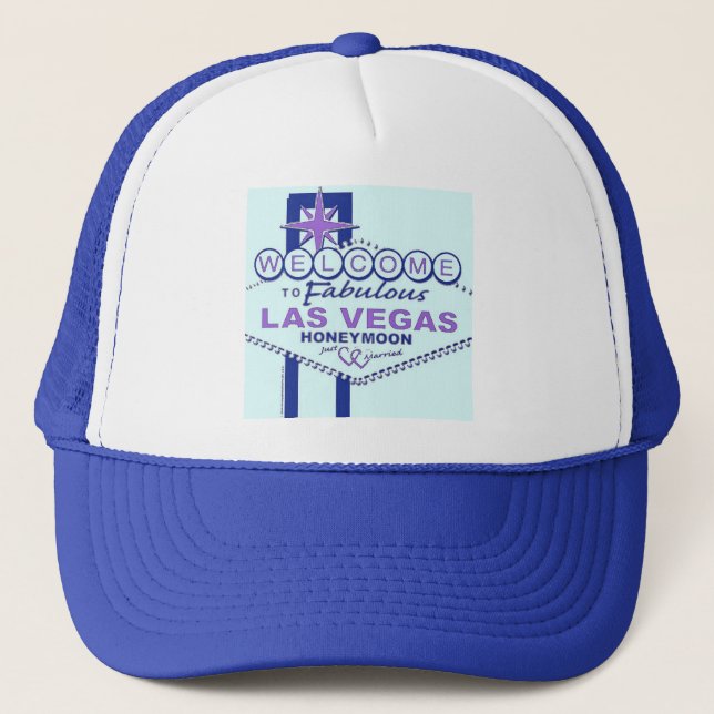 Welcome to Fabulous Las  Vegas Honeymoon Trucker Hat (Front)