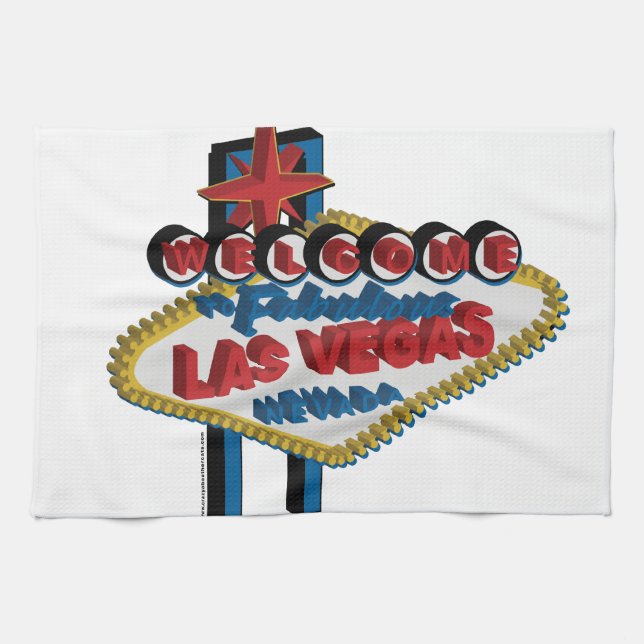 Welcome to Fabulous Las Vegas Kitchen Towel (Horizontal)