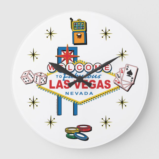 Welcome to Fabulous Las Vegas Large Clock (Front)