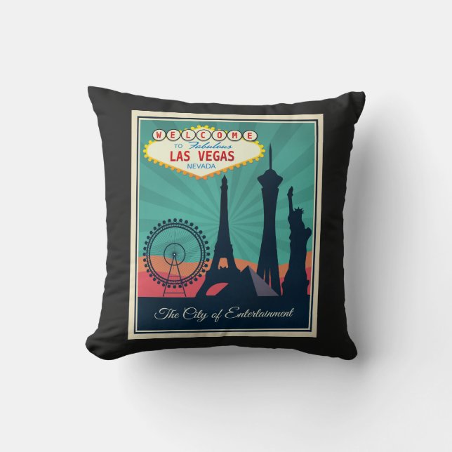 Welcome to Fabulous Las Vegas Throw Pillow (Front)