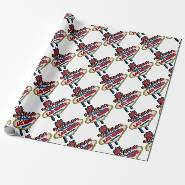 Welcome to Fabulous Las Vegas Wrapping Paper (Unrolled)