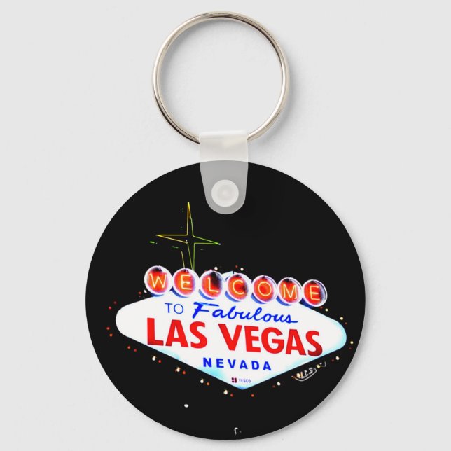 Welcome to Fabuous Las Vegas Nevada Sin City Keychain (Front)