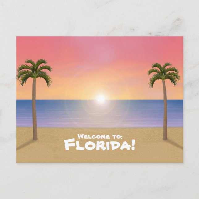 Welcome to Florida: Beach Scene Postcard (Front)