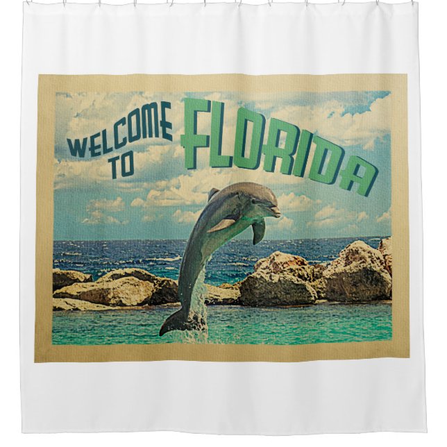 Welcome To Florida Dolphin Vintage Travel (Front)