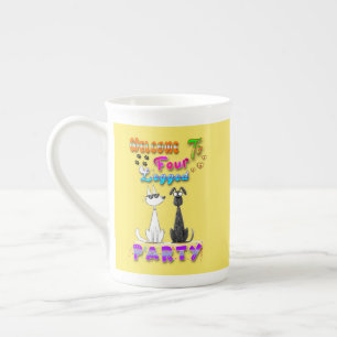 Welcome To Four Legged Party Bone China Mug