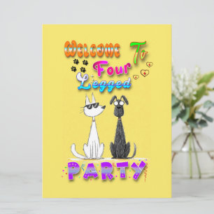 Welcome To Four Legged Party Card
