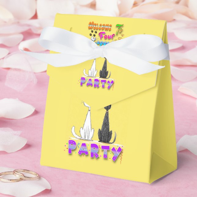 Welcome To Four Legged Party Favor Box (Wedding)