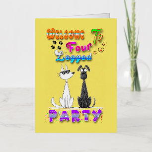 Welcome To Four Legged Party Foil Holiday Card