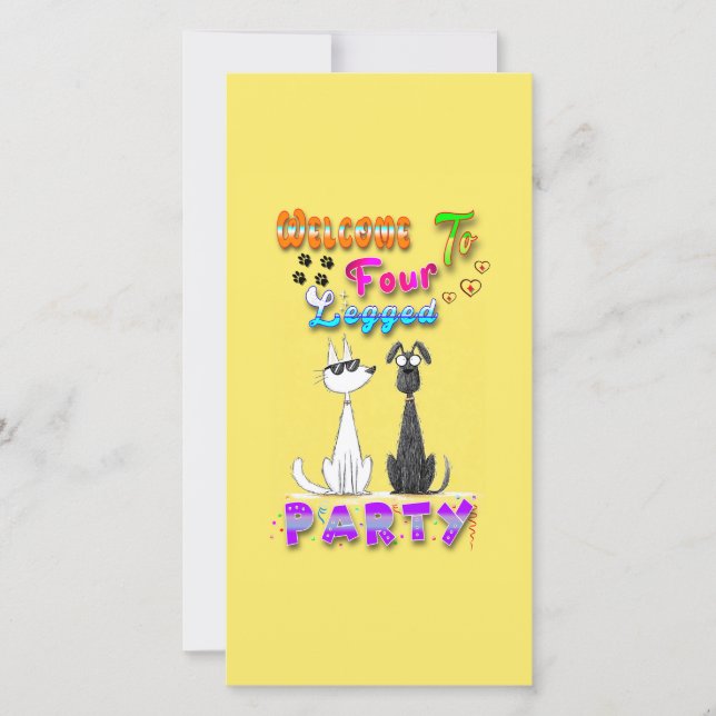Welcome To Four Legged Party Holiday Card (Front)