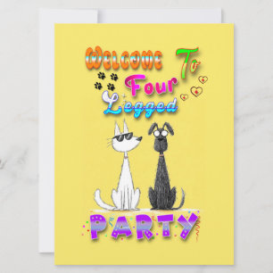 Welcome To Four Legged Party Holiday Card