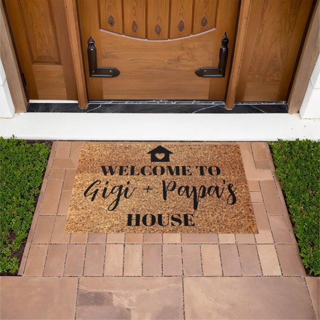 Welcome to Gigi and Papa's House Personalized Doormat (Outdoor)