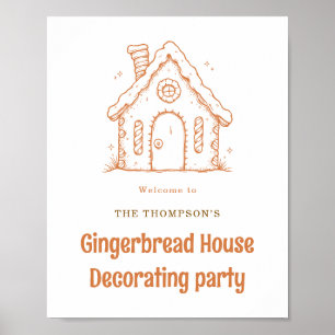 Welcome to Gingerbread House Decorating Christmas Poster