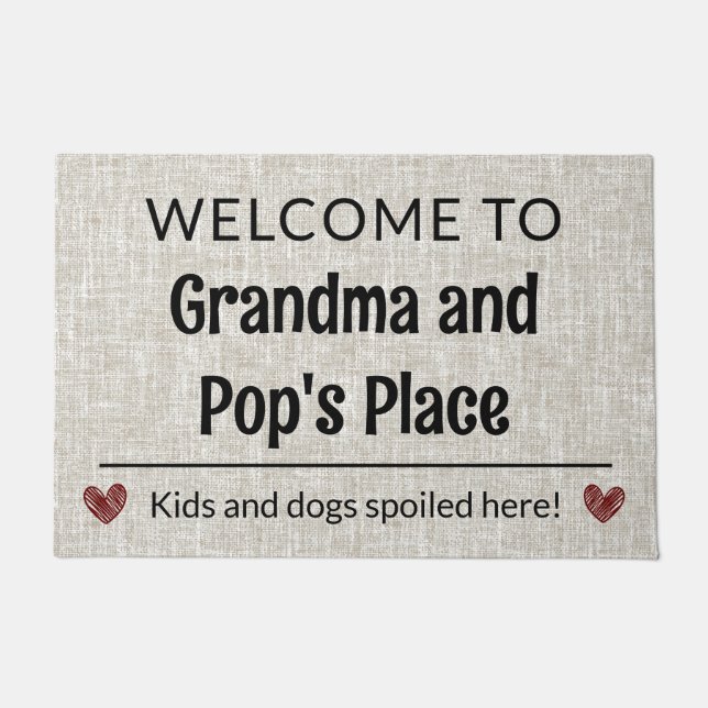 Welcome to Grandma & Pop's Place Customizable Doormat (Front)