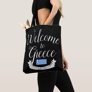 Welcome to Greece   Destination Wedding Custom Tote Bag