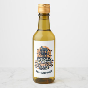 Welcome to Haunted House - Batty for You Wine Label