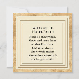 Welcome To Hotel Earth Flat Card