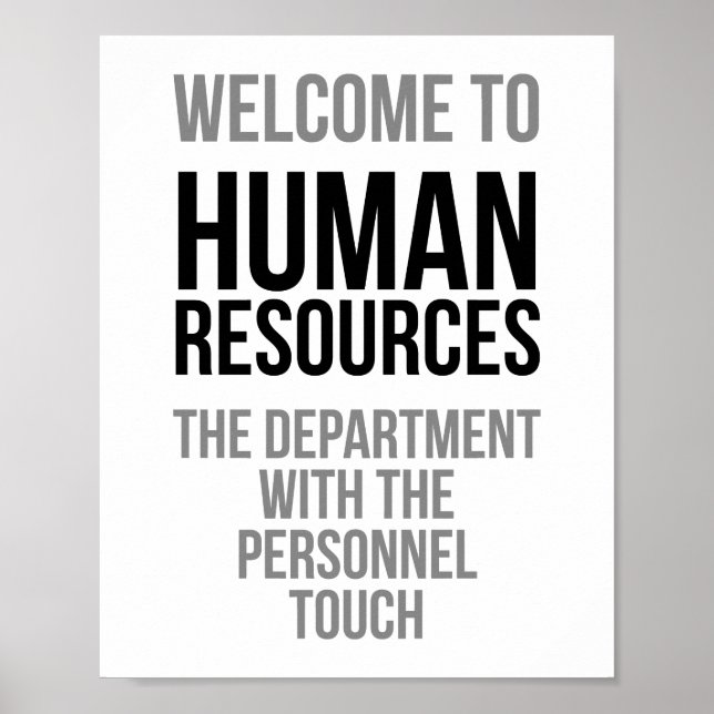 Welcome To Human Resources Poster (Front)
