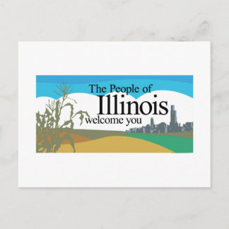 Welcome to Illinois - USA Road Sign Postcard