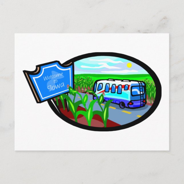 Welcome To Iowa Postcard (Front)