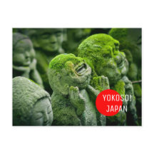 Welcome to japan green moss buddha postcrossing