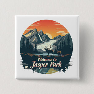 Welcome to Jasper National Canadian Park 2 Inch Square Button