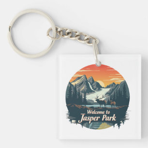 Welcome to Jasper National Canadian Park Keychain