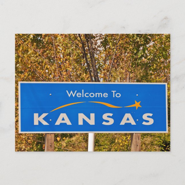 Welcome to Kansas Sign - State Signs Postcard (Front)