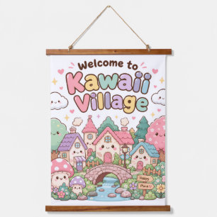Welcome to Kawaii Village Hanging Tapestry