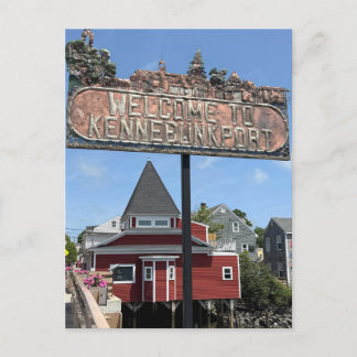 Welcome to Kennebunkport sign Holiday Postcard